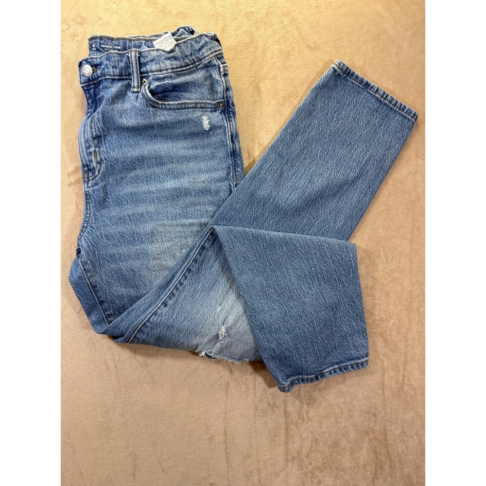 Old Navy Mens Original Taper Built-In Flex Distressed Light Wash Jeans 18 Plus